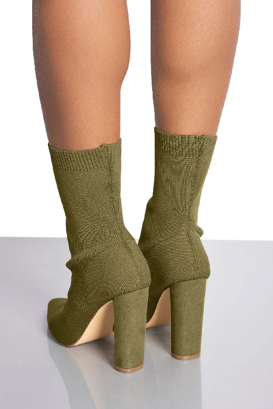 Flashy Sock Bootie (Olive)