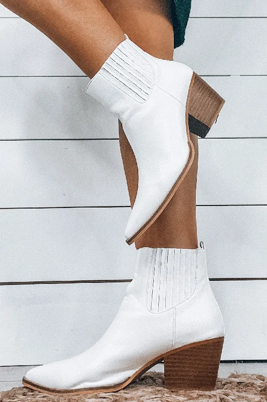 Have Faith- White Snake Print Pointed Toe Booties