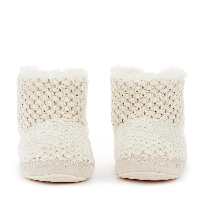 Ivy - Chenille Knit Boot - Cream