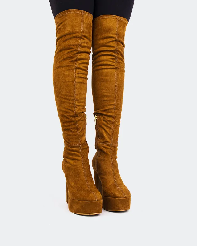 Kalaf Camel Suede Stretch