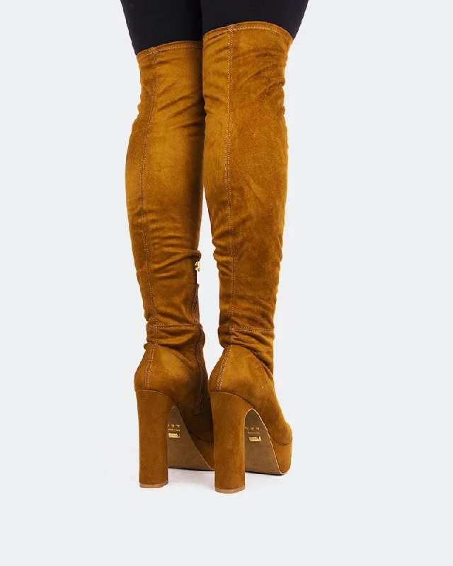 Kalaf Camel Suede Stretch