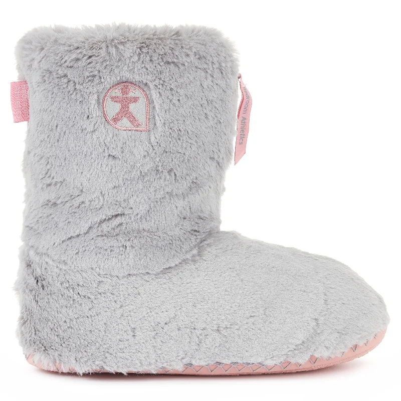 Monroe - Faux Fur Slipper Boot - Mid Grey / Misty Rose