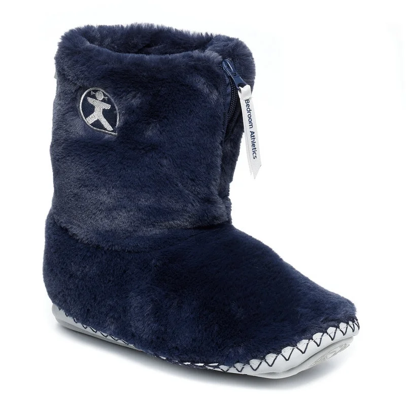 Monroe - Faux Fur Slipper Boot - Peacoat Navy / Trace Grey