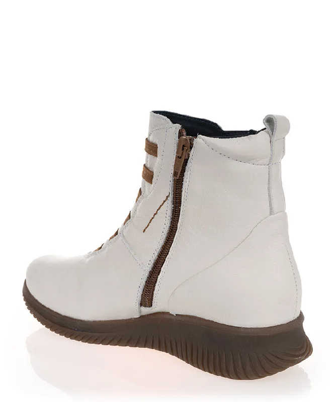 On Foot 70013 Blanco Leather Ankle Boot