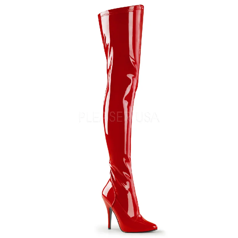 Seduce Red Thigh High Boots