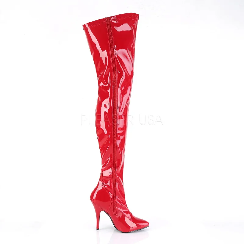 Seduce Red Thigh High Boots