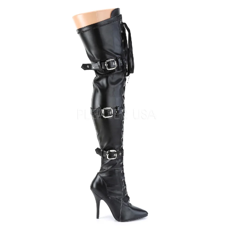 I am the Boss Thigh High Boots Black PU