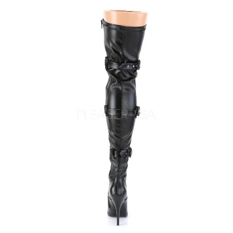 I am the Boss Thigh High Boots Black PU