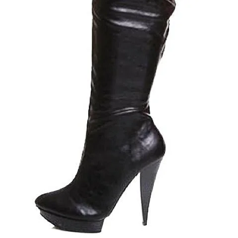 Black over-the-knee heeled boots