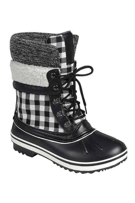 Toasty Toes- {Black & B&W Buffalo Plaid} Snow Boots