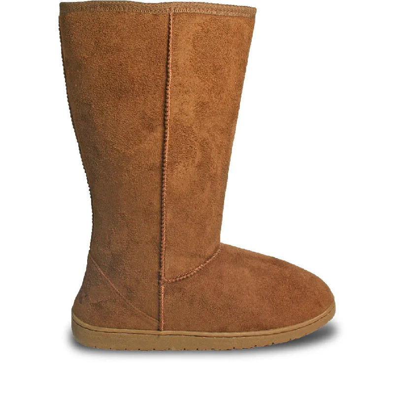 Women's 13-inch Microfiber Boots - Chestnut