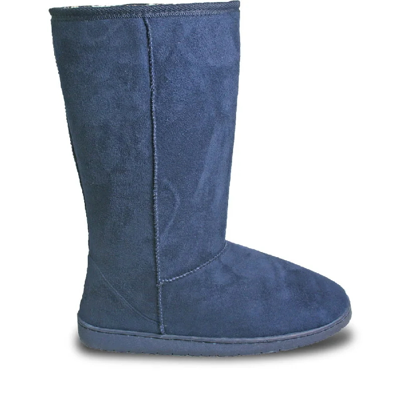 Women's 13-inch Microfiber Boots - Navy