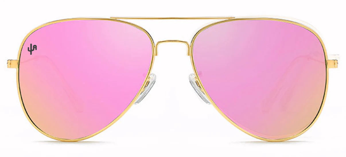 Pink Lens/ Gold Metal Frame