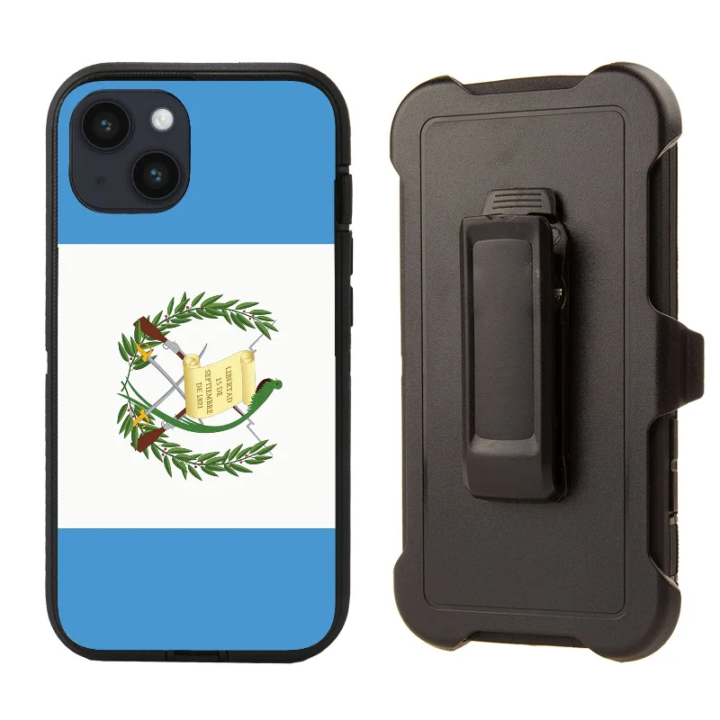 Shockproof Case for Apple iPhone 14 Plus/15 Plus (6.7 inch) Guatemal Flag Cover Clip