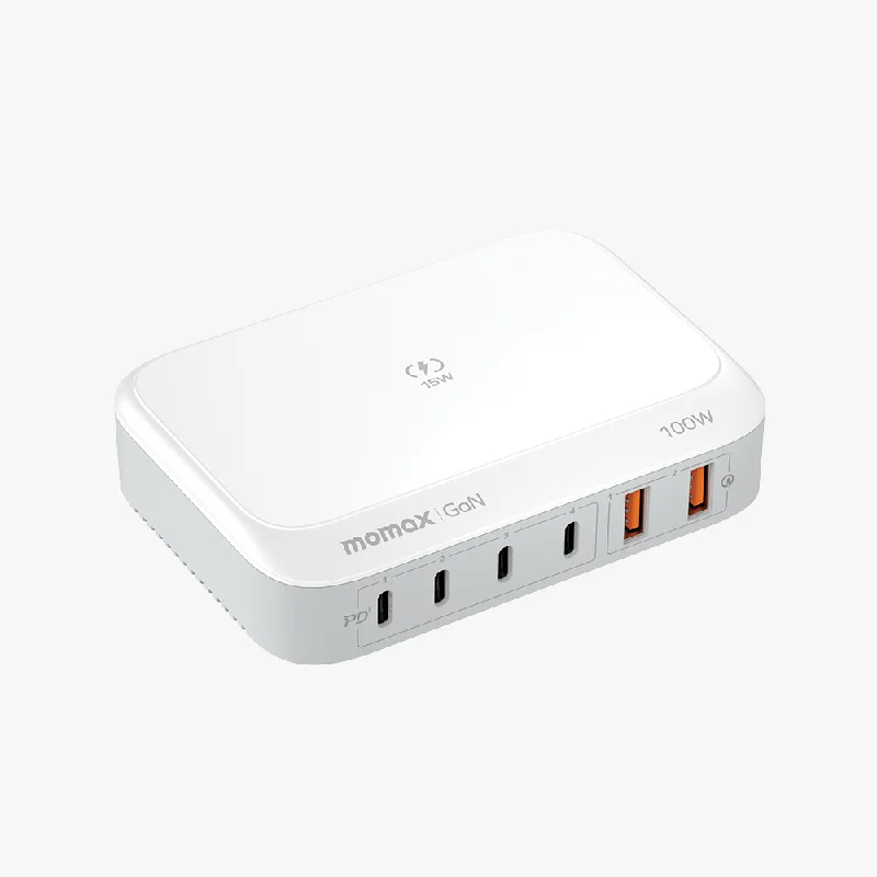 Q.Plug Box 6Port Gan Charger 100W - White