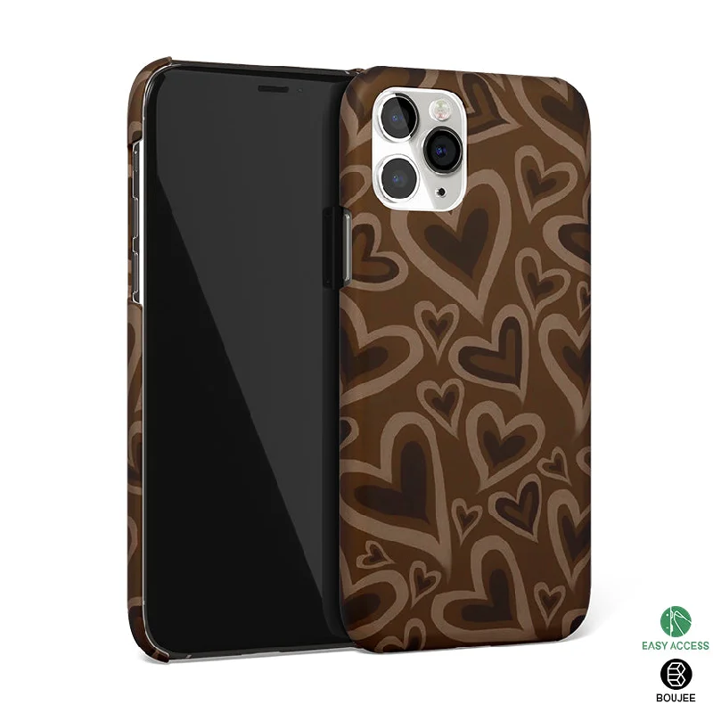 Toasty Brown Hearts Phone Cover | Matte Case