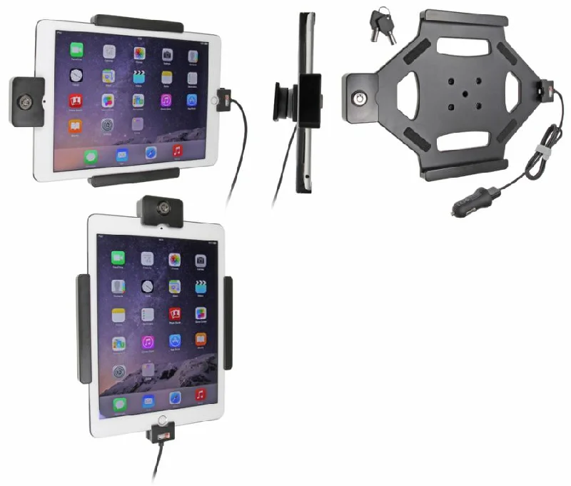 iPad Key Lock Charging Holder with USB Cigarette Lighter Plug