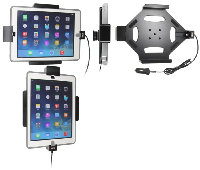 iPad Charging Holder with Spring Lock and USB Cigarette Lighter Plug for Otterbox Defender