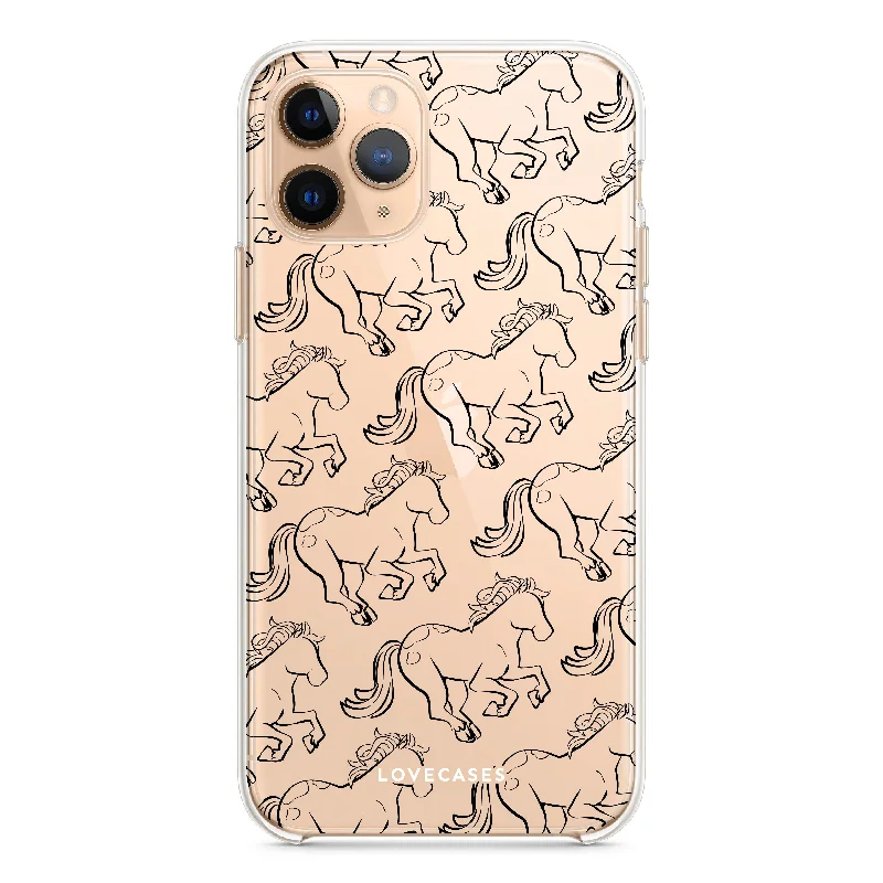 Black Horses Pattern Phone Case