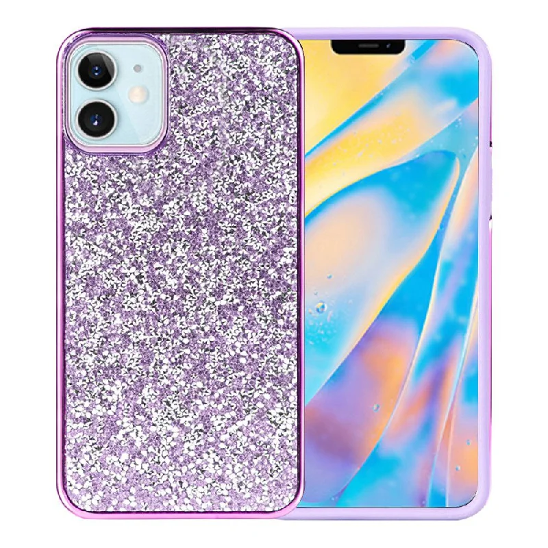 For iPhone 12 Mini 5.4 Deluxe Diamond Bling Glitter Case Cover - Purple