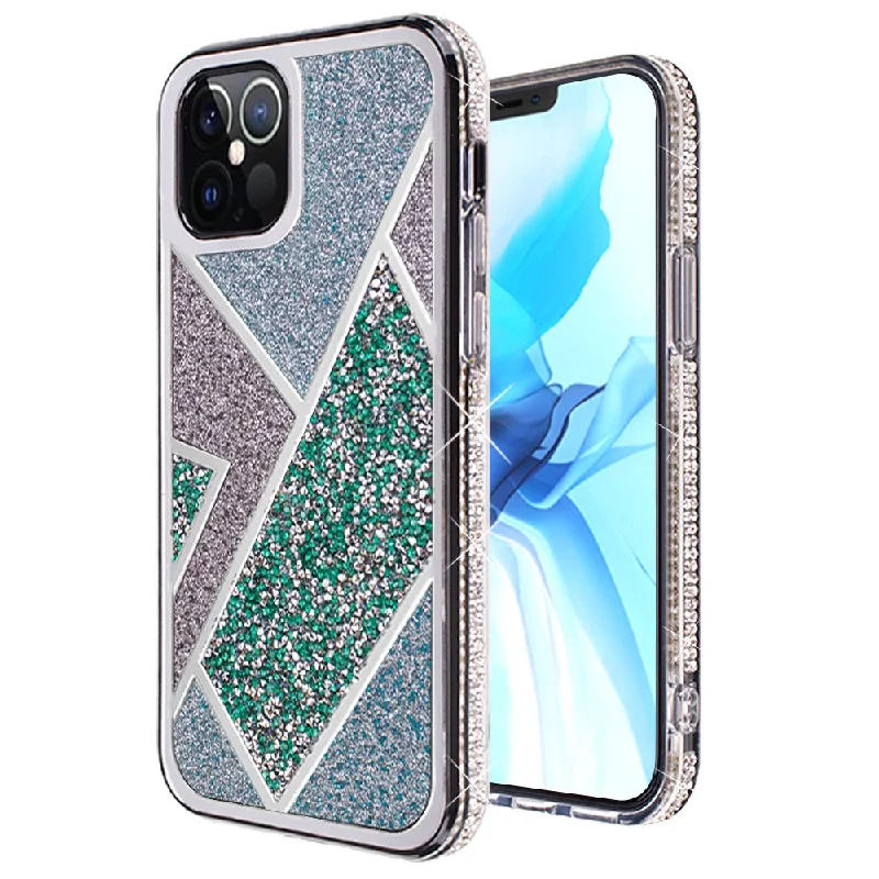 For iPhone 12/Pro (6.1 Only) Rhombus Bling Glitter Diamond Case Cover - Green