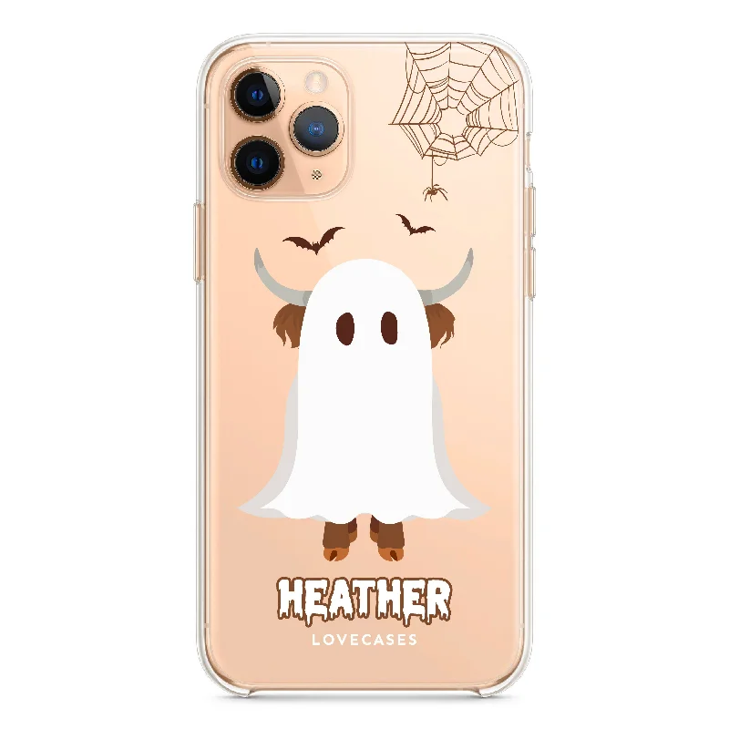 Personalised Ghost Highland Cow Phone Case