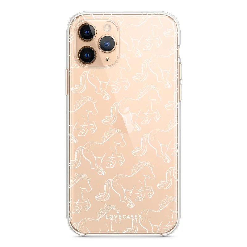 White Horses Pattern Phone Case