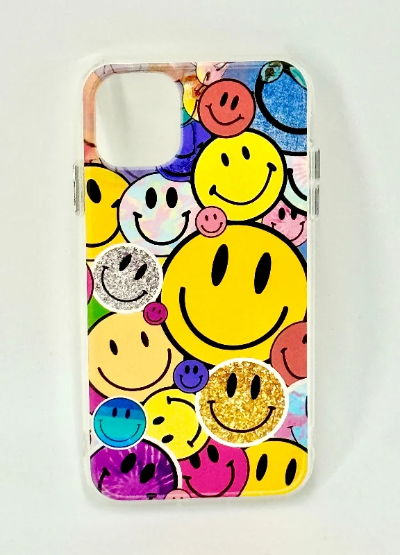 Hard Acrylic Shockproof  Case  for Apple iphone 11 6.1" Smiley Faces