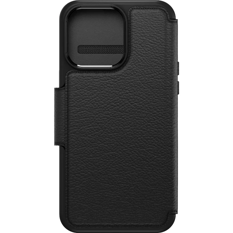 OtterBox Strada Series Folio with MagSafe for iPhone 15 Pro Max in Shadow (Black)