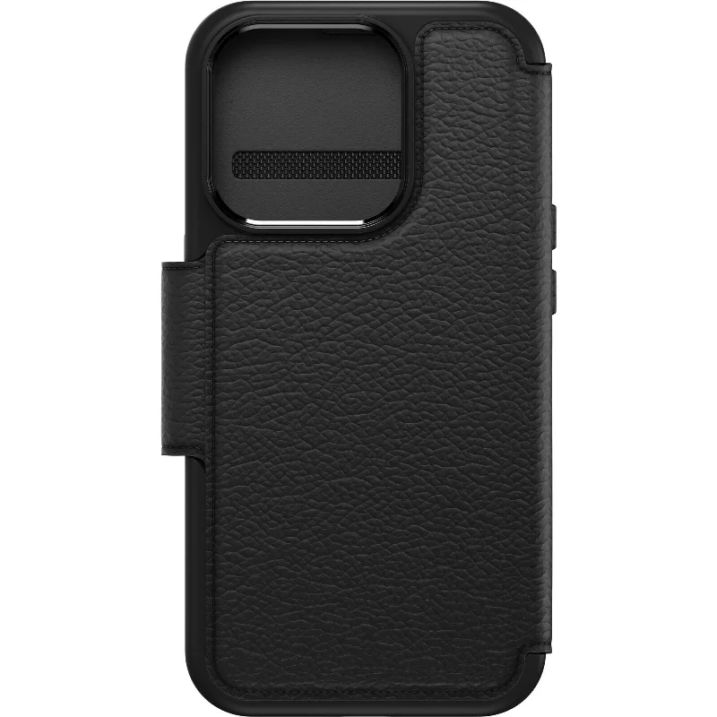 OtterBox Strada Series Folio with MagSafe for iPhone 15 Pro in Shadow (Black)