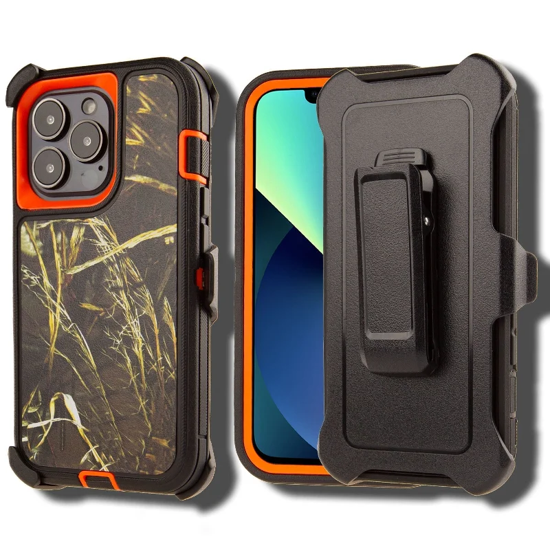 Shockproof Case for Apple iPhone 16 Pro Camouflage Clip Cover Rugged Heavy Duty