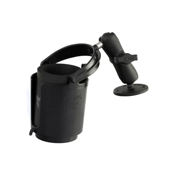 RAM 1" Ball Mount w/ Round Base Level Cup® Drink Holder & Koozie (RAM-B-132U)